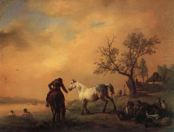Philips Wouwerman Horses Being Watered oil painting picture